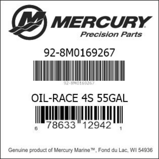 Bar codes for Mercury Marine part number 92-8M0169267