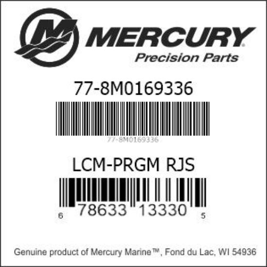 Bar codes for Mercury Marine part number 77-8M0169336