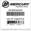 Bar codes for Mercury Marine part number 98-8M0169383