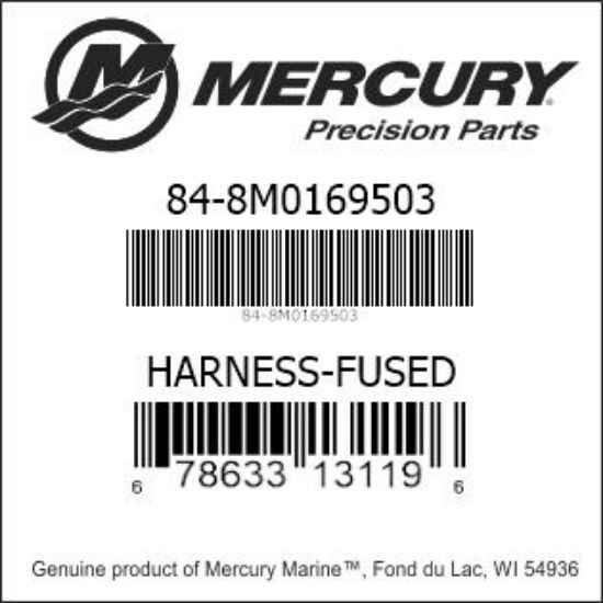 Bar codes for Mercury Marine part number 84-8M0169503