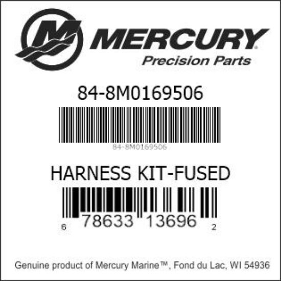 Bar codes for Mercury Marine part number 84-8M0169506