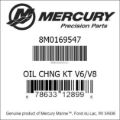 Bar codes for Mercury Marine part number 8M0169547