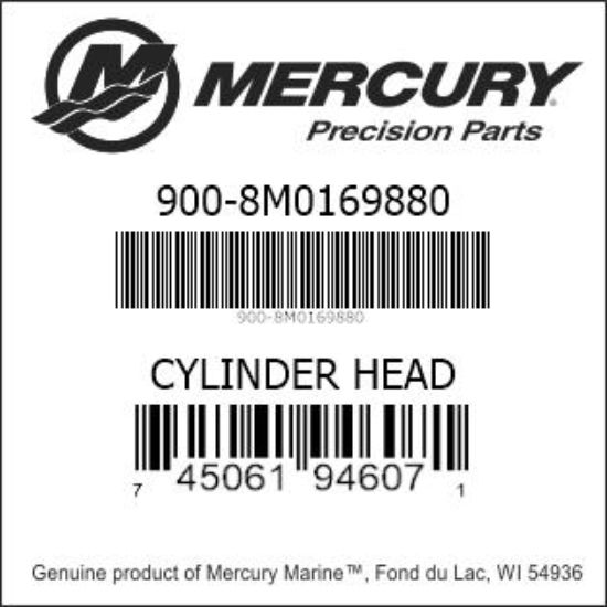 Bar codes for Mercury Marine part number 900-8M0169880