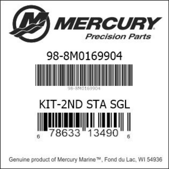 Bar codes for Mercury Marine part number 98-8M0169904