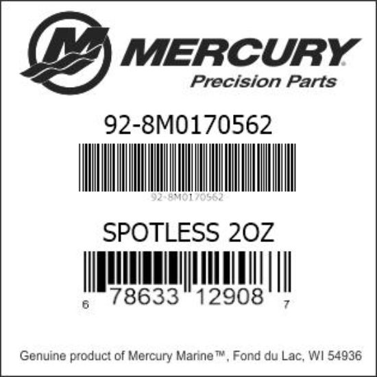 Bar codes for Mercury Marine part number 92-8M0170562