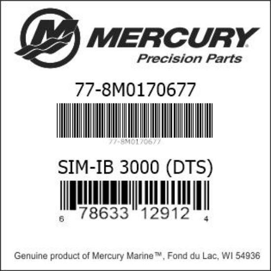 Bar codes for Mercury Marine part number 77-8M0170677