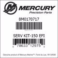 Bar codes for Mercury Marine part number 8M0170717