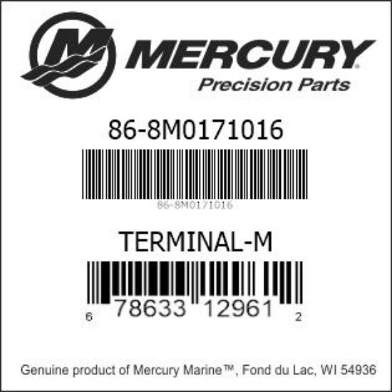 Bar codes for Mercury Marine part number 86-8M0171016
