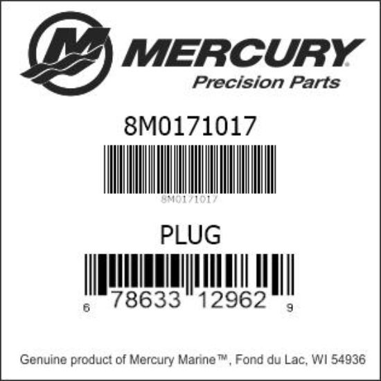 Bar codes for Mercury Marine part number 8M0171017