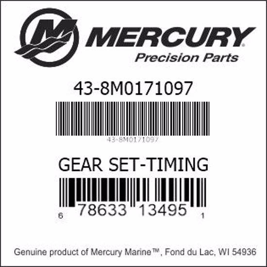 Bar codes for Mercury Marine part number 43-8M0171097