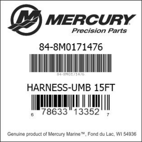 Bar codes for Mercury Marine part number 84-8M0171476