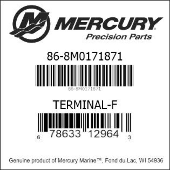 Bar codes for Mercury Marine part number 86-8M0171871
