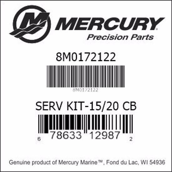 Bar codes for Mercury Marine part number 8M0172122