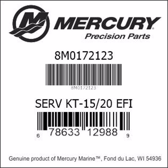 Bar codes for Mercury Marine part number 8M0172123