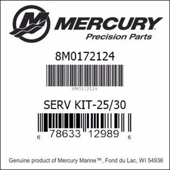 Bar codes for Mercury Marine part number 8M0172124