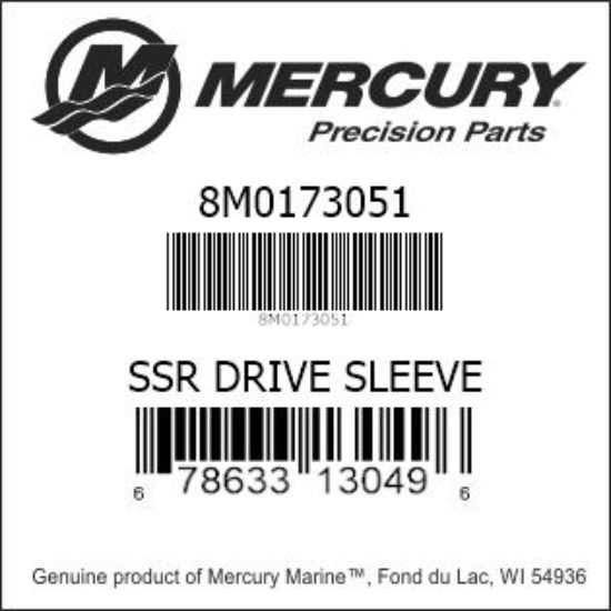 Bar codes for Mercury Marine part number 8M0173051