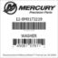 Mercury Marine part number 12-8M0173219 WASHER Bar codes for Mercury Marine part number 12-8M0173219