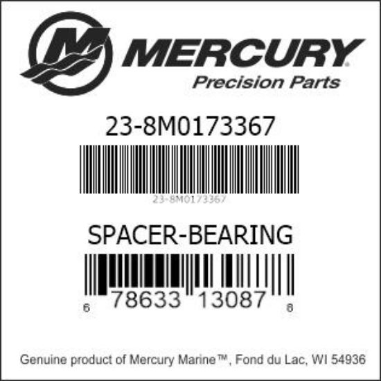 Bar codes for Mercury Marine part number 23-8M0173367