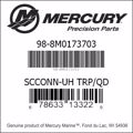 Bar codes for Mercury Marine part number 98-8M0173703
