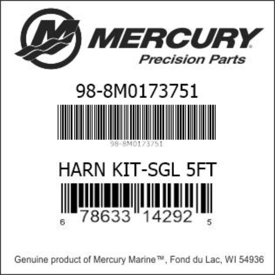 Bar codes for Mercury Marine part number 98-8M0173751
