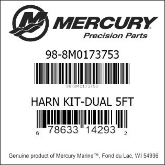 Bar codes for Mercury Marine part number 98-8M0173753