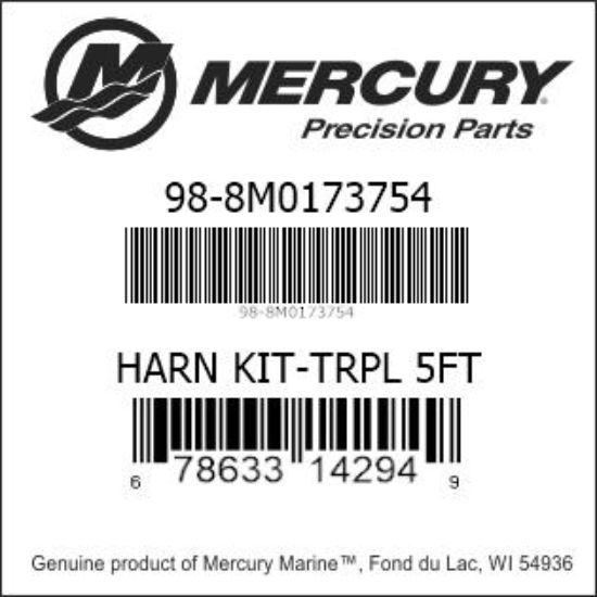 Bar codes for Mercury Marine part number 98-8M0173754