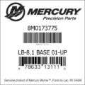 Bar codes for Mercury Marine part number 8M0173775
