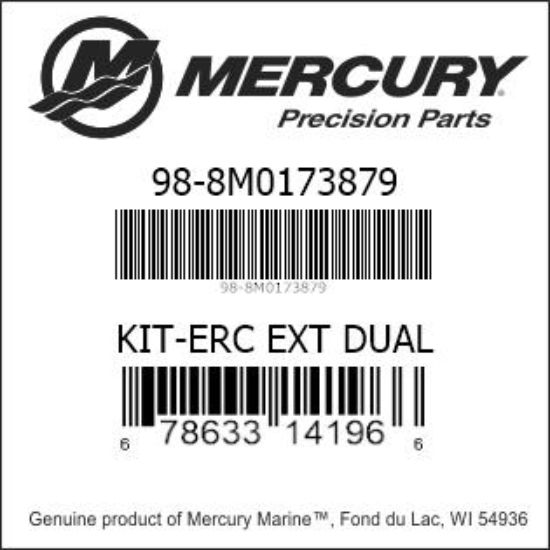 Bar codes for Mercury Marine part number 98-8M0173879