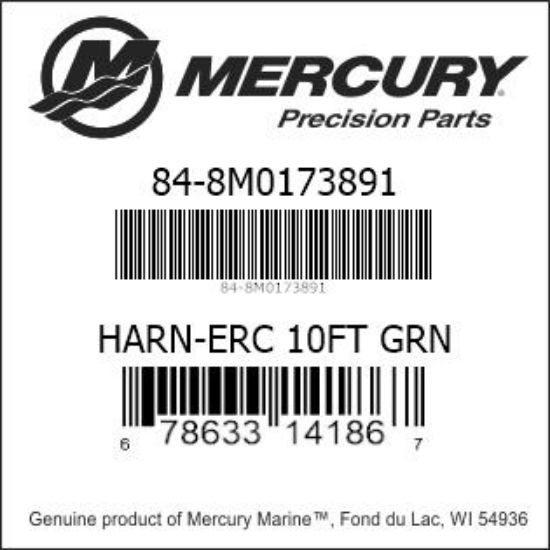 Bar codes for Mercury Marine part number 84-8M0173891