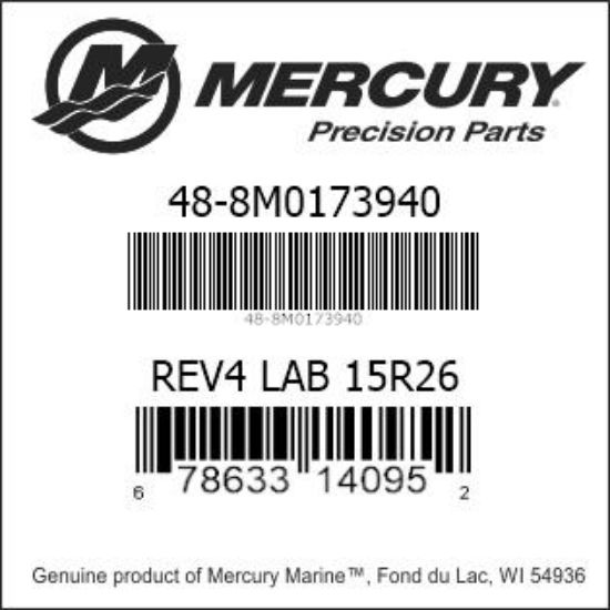 Bar codes for Mercury Marine part number 48-8M0173940