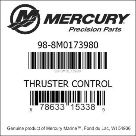 Bar codes for Mercury Marine part number 98-8M0173980