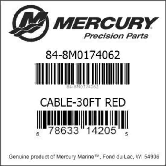 Bar codes for Mercury Marine part number 84-8M0174062