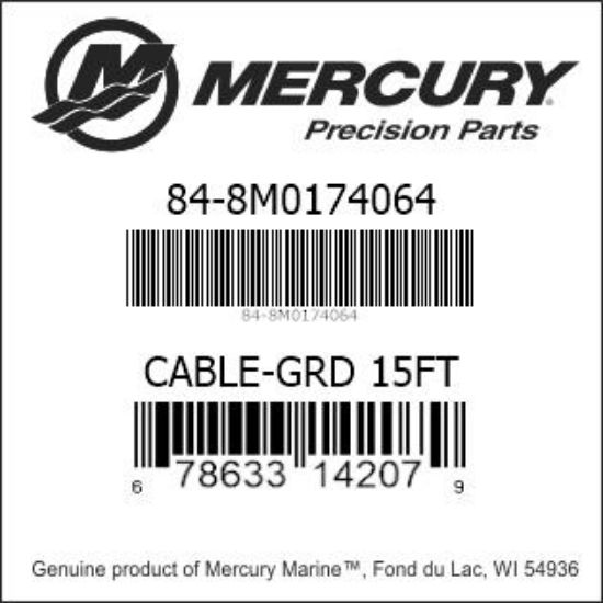 Bar codes for Mercury Marine part number 84-8M0174064