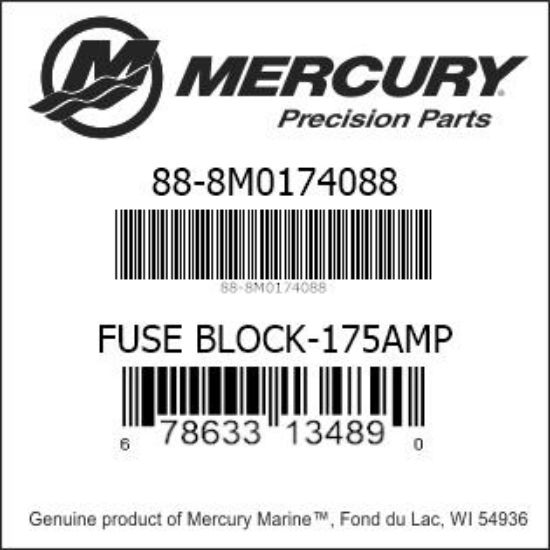 Bar codes for Mercury Marine part number 88-8M0174088