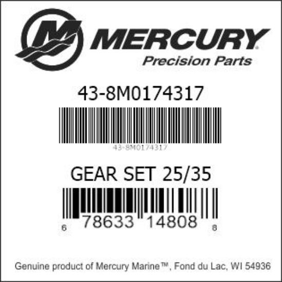Bar codes for Mercury Marine part number 43-8M0174317