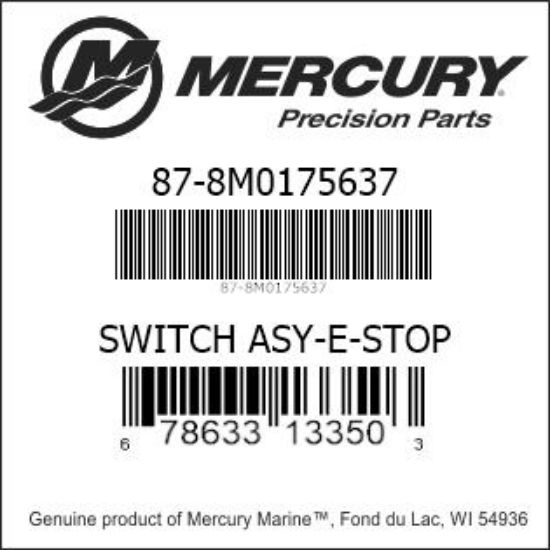 Bar codes for Mercury Marine part number 87-8M0175637