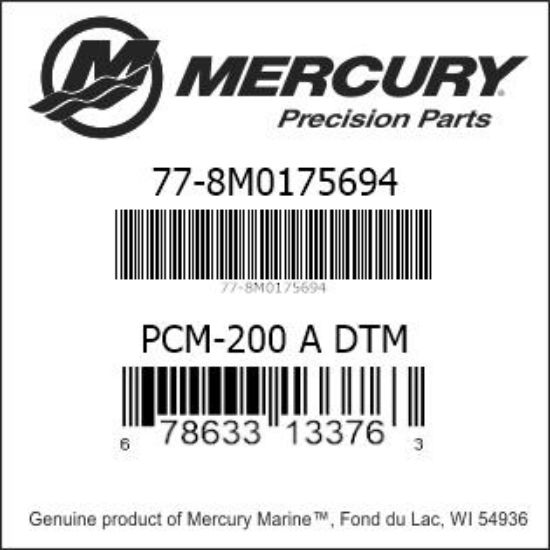 Bar codes for Mercury Marine part number 77-8M0175694
