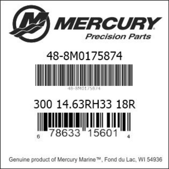 Bar codes for Mercury Marine part number 48-8M0175874