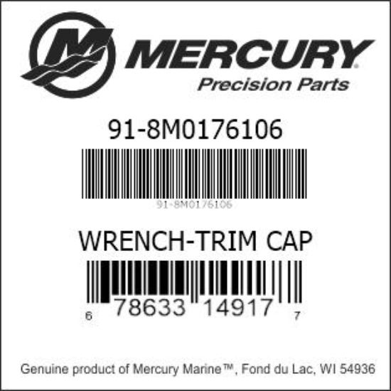 Bar codes for Mercury Marine part number 91-8M0176106