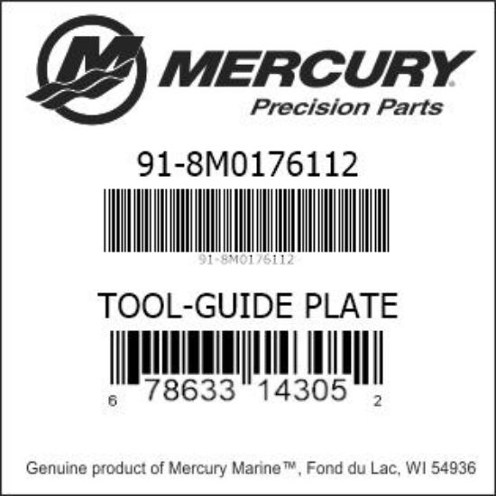Bar codes for Mercury Marine part number 91-8M0176112