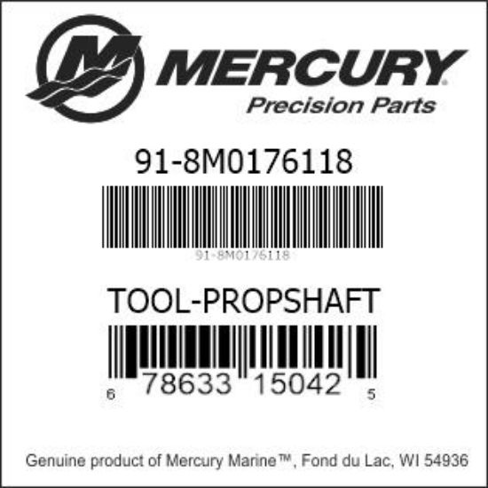 Bar codes for Mercury Marine part number 91-8M0176118