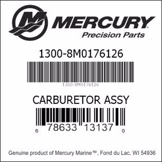 Bar codes for Mercury Marine part number 1300-8M0176126