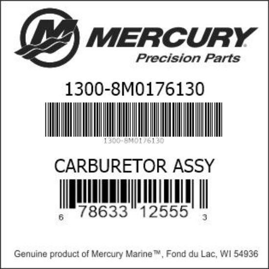 Bar codes for Mercury Marine part number 1300-8M0176130