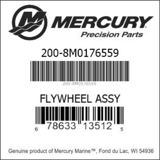 Bar codes for Mercury Marine part number 200-8M0176559