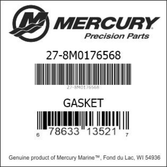 Bar codes for Mercury Marine part number 27-8M0176568