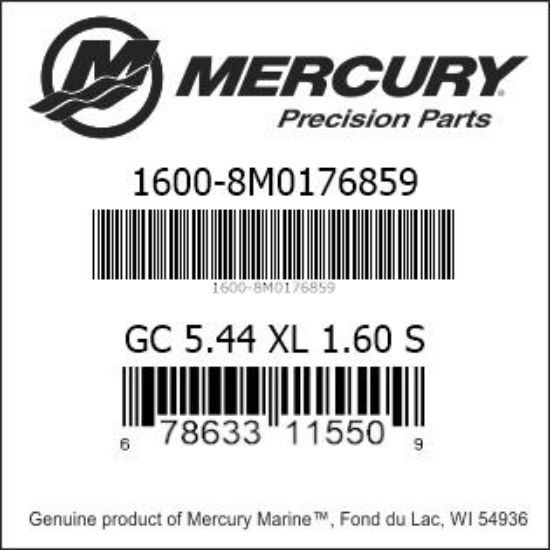 Bar codes for Mercury Marine part number 1600-8M0176859