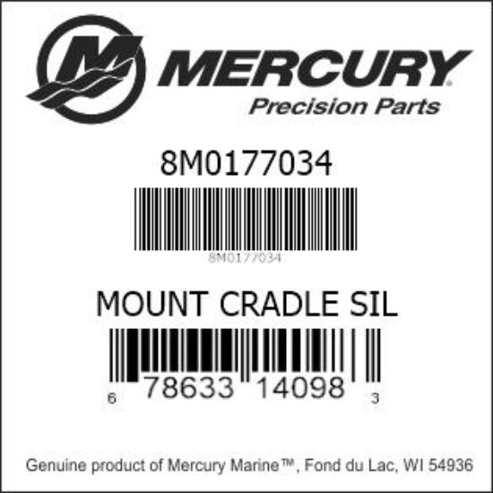 Bar codes for Mercury Marine part number 8M0177034