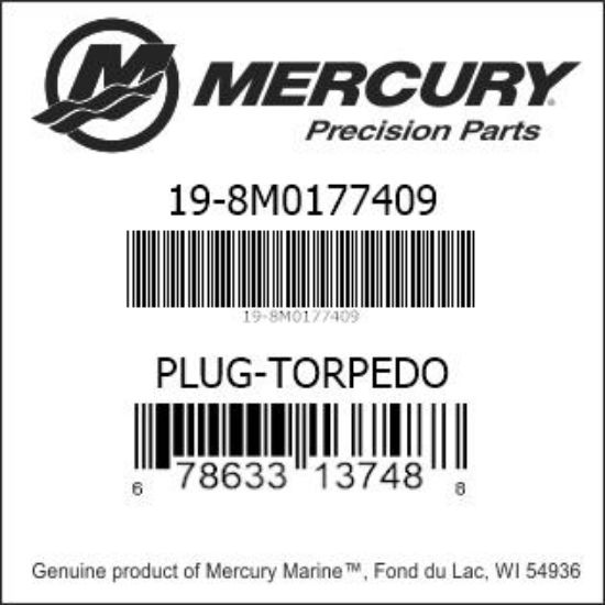 Bar codes for Mercury Marine part number 19-8M0177409