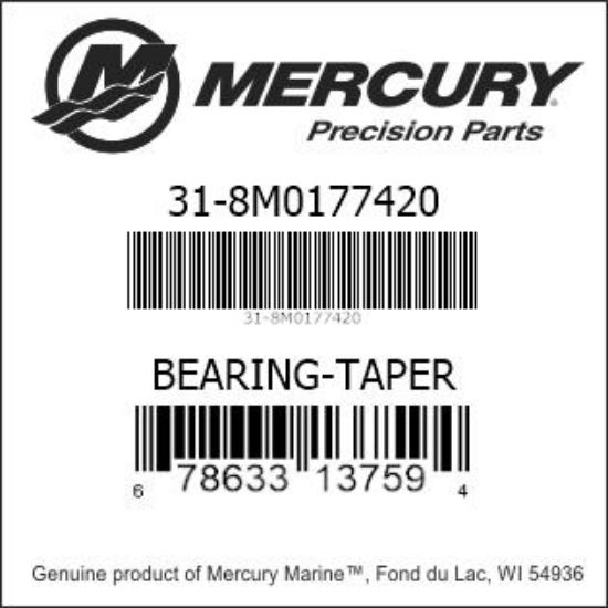 Bar codes for Mercury Marine part number 31-8M0177420