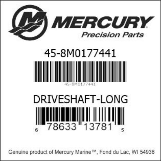 Bar codes for Mercury Marine part number 45-8M0177441